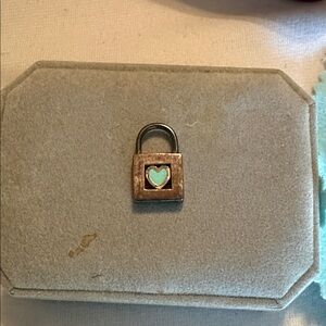 Tiffany & Co. Padlock Charm with Turquoise Heart